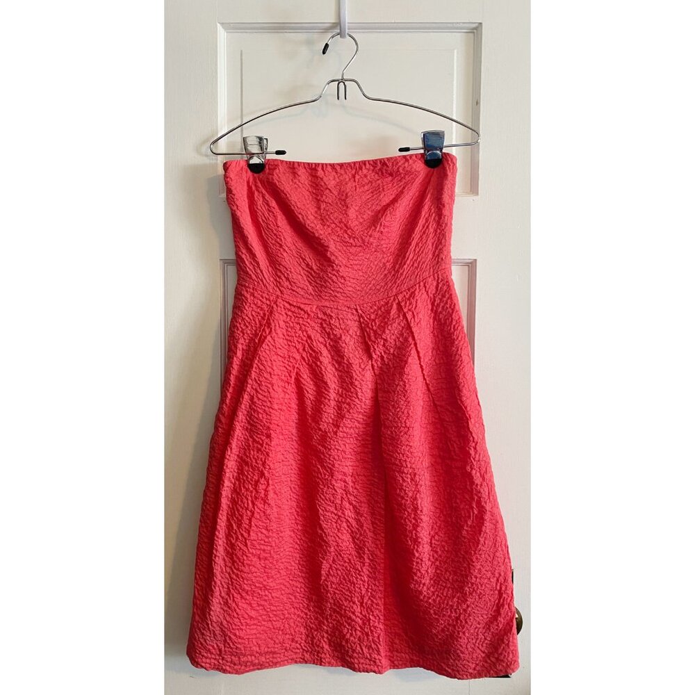 Textured J. Crew Strapless Dress w/ Lined Pockets